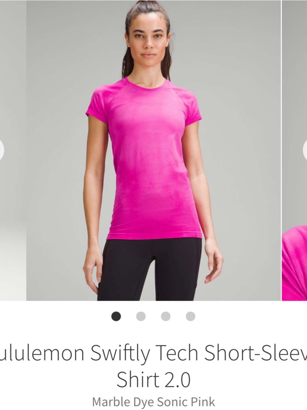 lululemon athletica Marble Dye Sonic Pink Swiftly Tech Short Sleeve